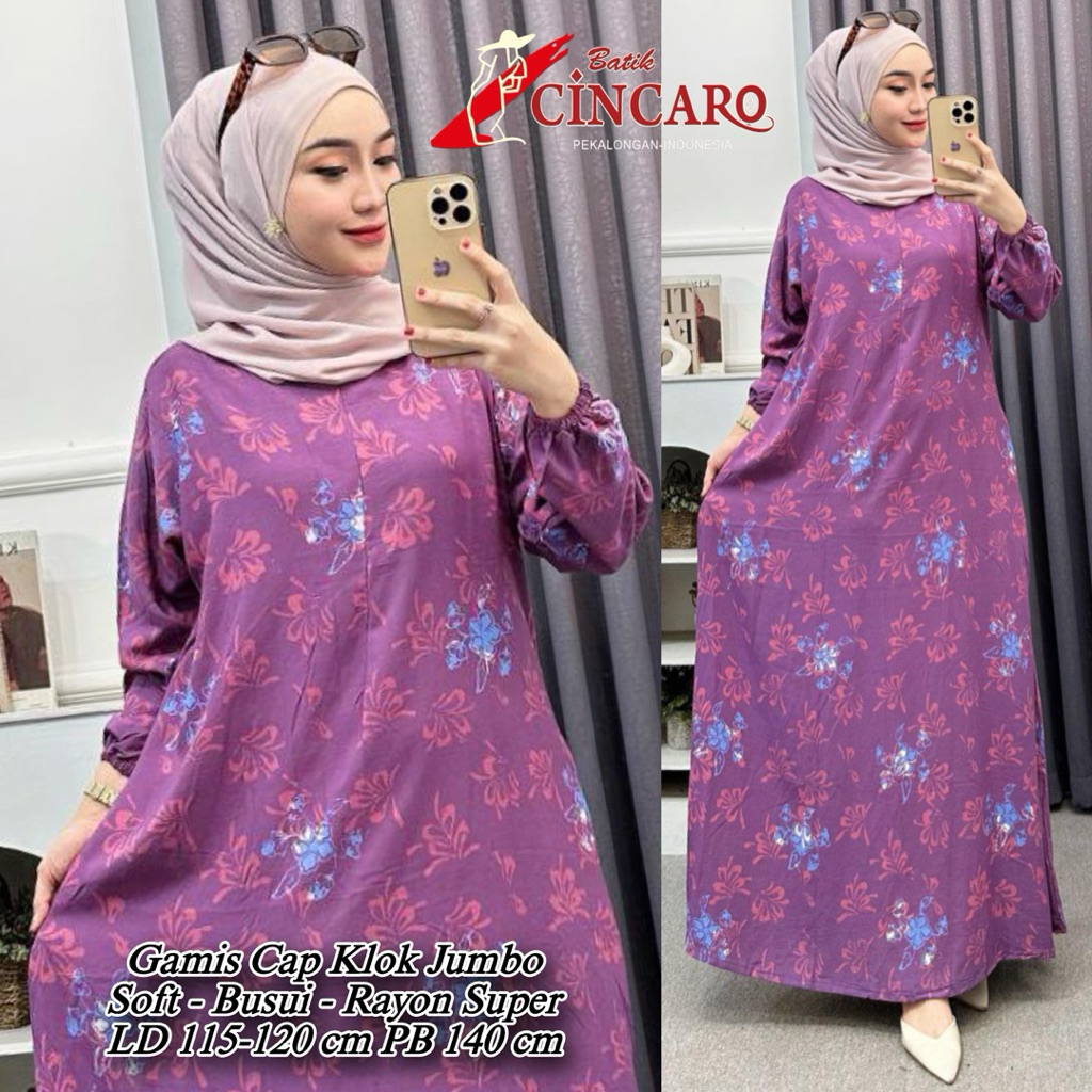 JURAGAN BATIK | Gamis Klok Wanita 2025 - Batik Cap Soft Jumbo Pakaian Wanita Gamis Murah Gamis Lebar