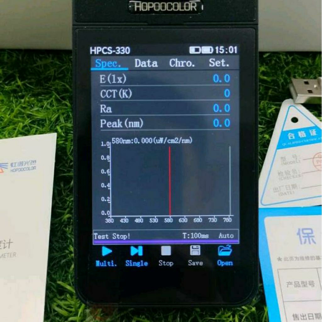 LUX Light Meter Spectrum Measurement Led Spectrum Analyzer CCT CRI Spectrometer HPCS-330