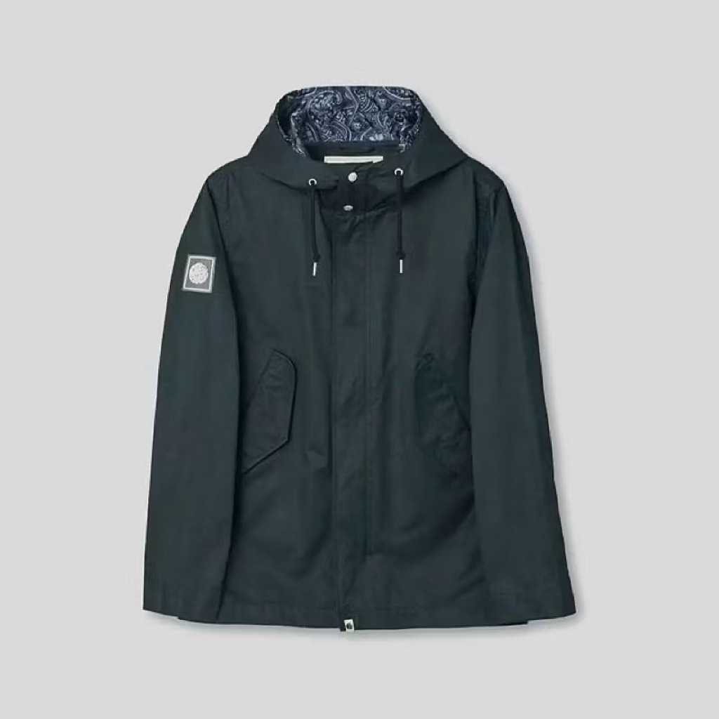 Pretty Green Cooper Short Parka Jacket In Black
