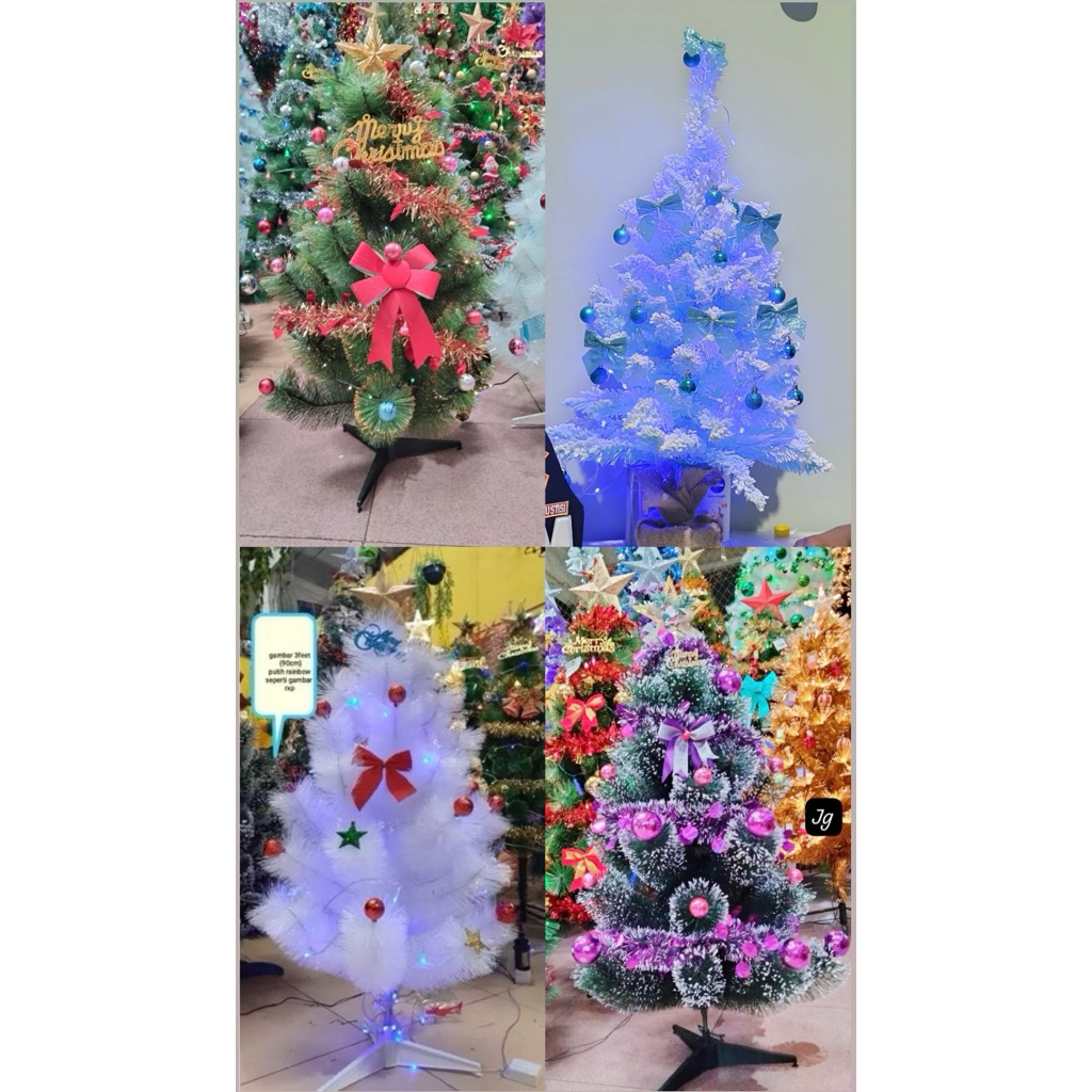 pohon natal 3 feet lengkap aksesoris premium cantik cocok diatas meja