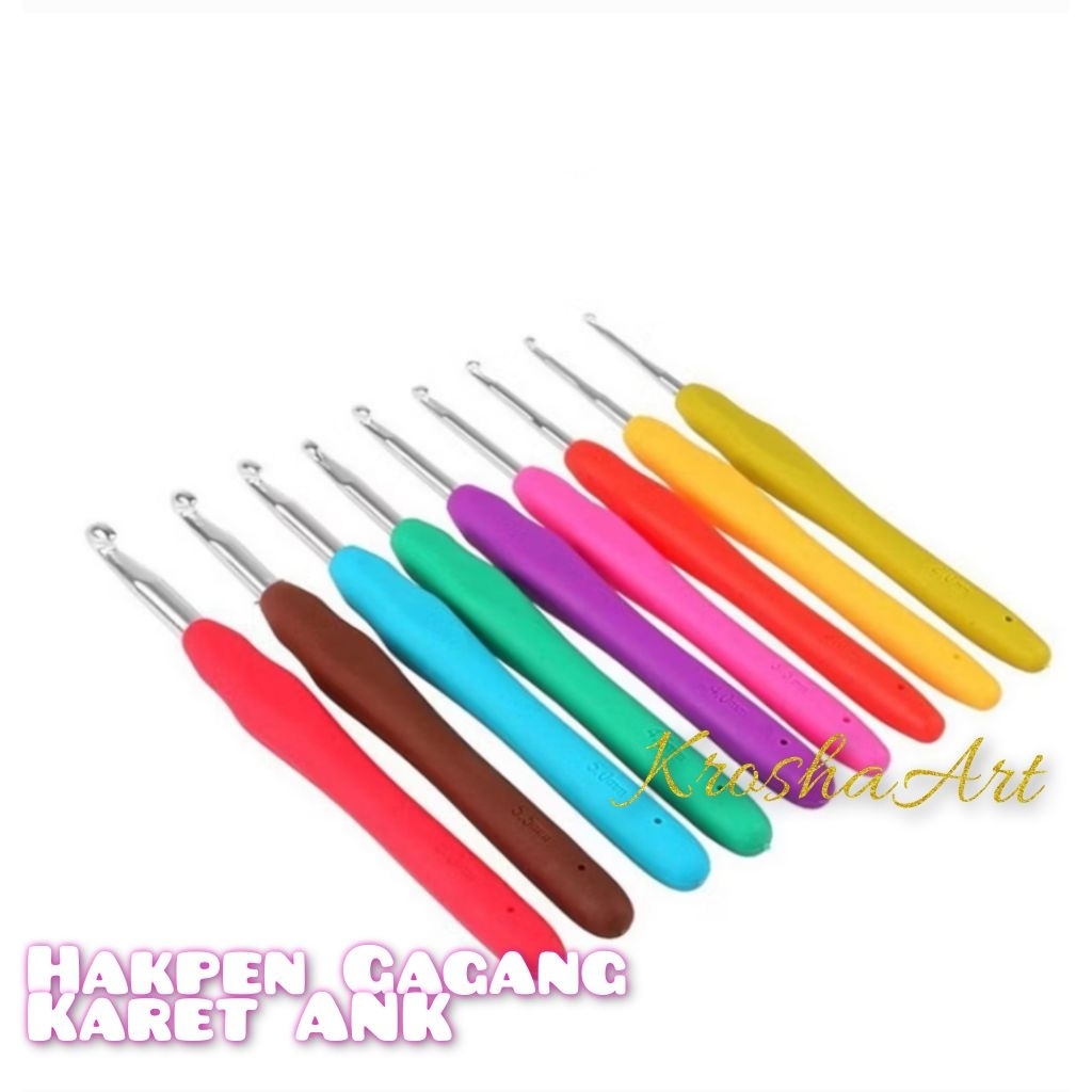 HAKPEN GAGANG KARET / SILICONE CROCHET HOOKS / HAKPEN KARET