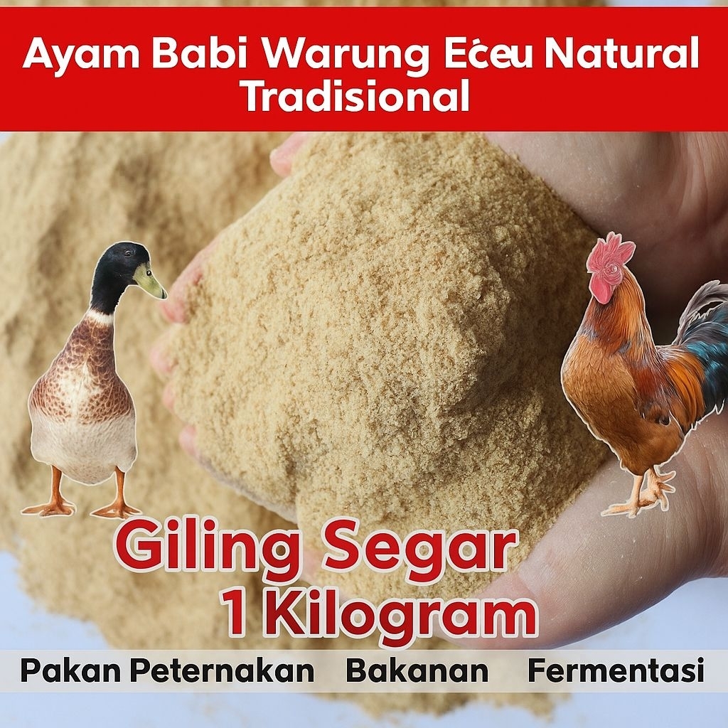 Dedak Beras Halus serbaguna 1 KG | Bekatul Pakan Unggas Kelinci Ayam Bebek Babi Super Sehat