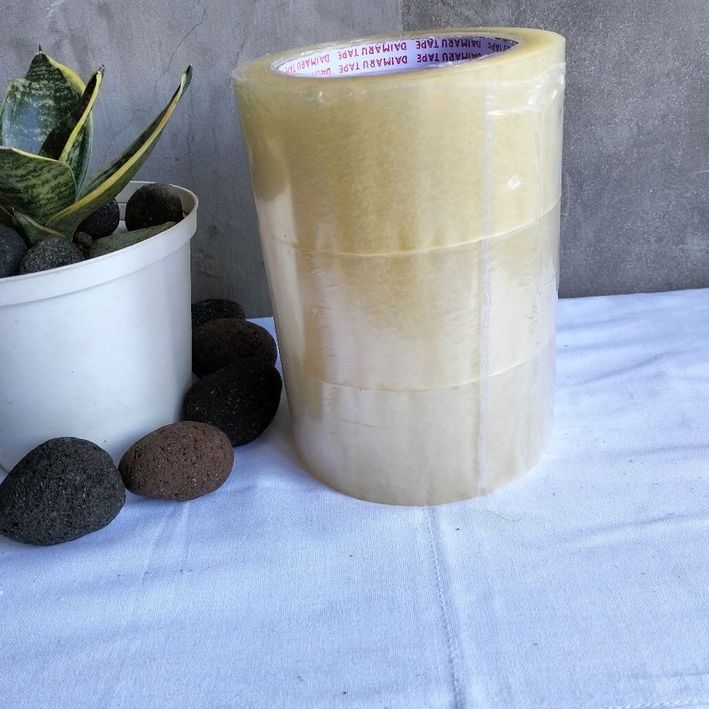 

[1pcs] Lakban solasi Bening Besar 200yard Murah