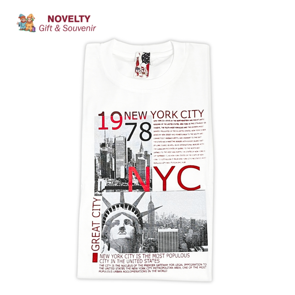 Souvenir kaus negara Kaos Souvenir Bertema Amerika Serikat Katun Nyaman Amerika