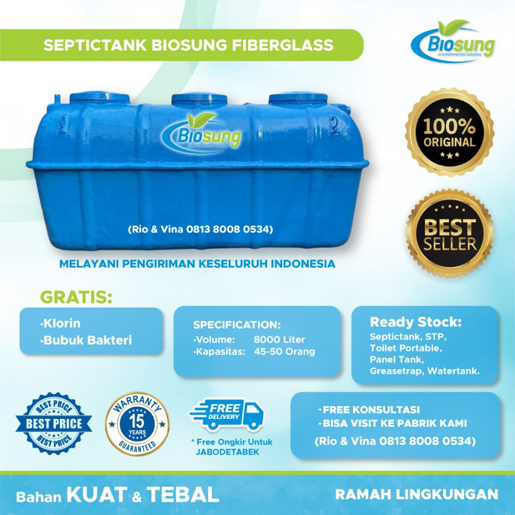 Septictank Biosung 8000 Liter - Biotech - Biofil - Biofilter - Biotank RC 08 - Bioseptictank - Fiber