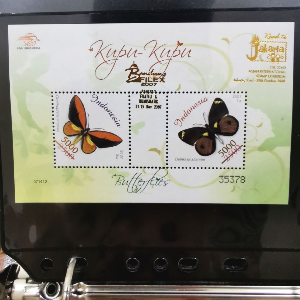 

Perangko Souvenir Sheet Kupu-Kupu Bandung Filex 2007