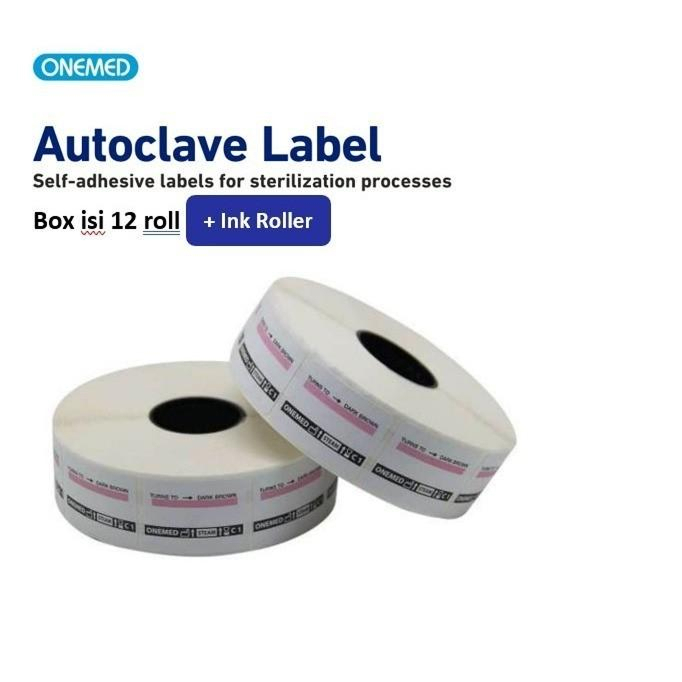 PLASMA LABEL 25X31 ONEMED BOX'12 ROLL + INK ROLLER/AUTOCLAVE LABEL 25X31 BOX 12 ROLL + INK ROLLER OM