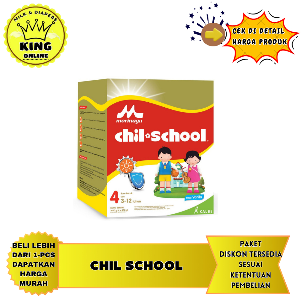 

Chil-School 4 Reguler Usia 3-12 Tahun Rasa Madu/Vanila 1560gr/king.online