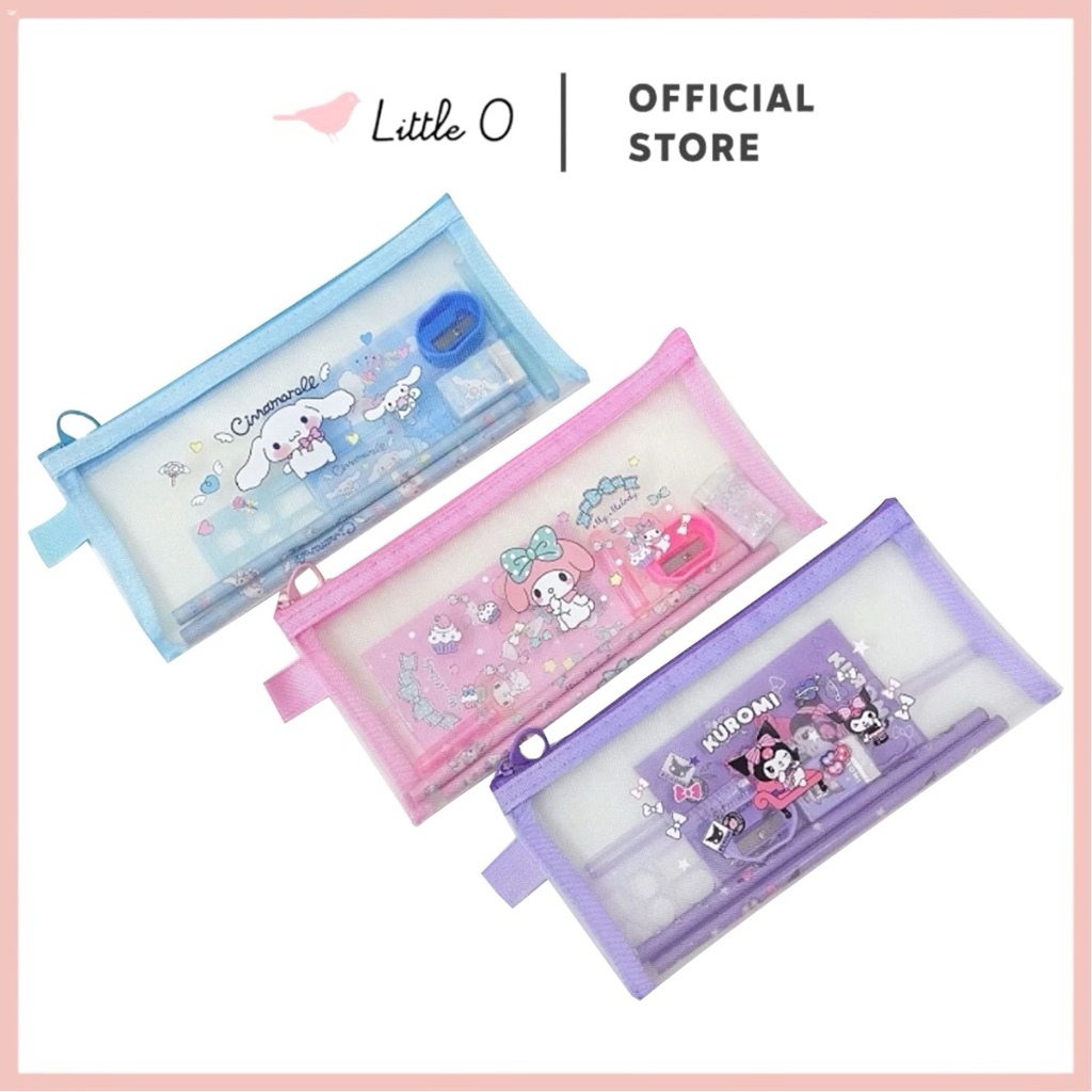 

Kotak Pensil Set Jaring Sanrio Cinnamoroll Kuromi Melody study set sanrio