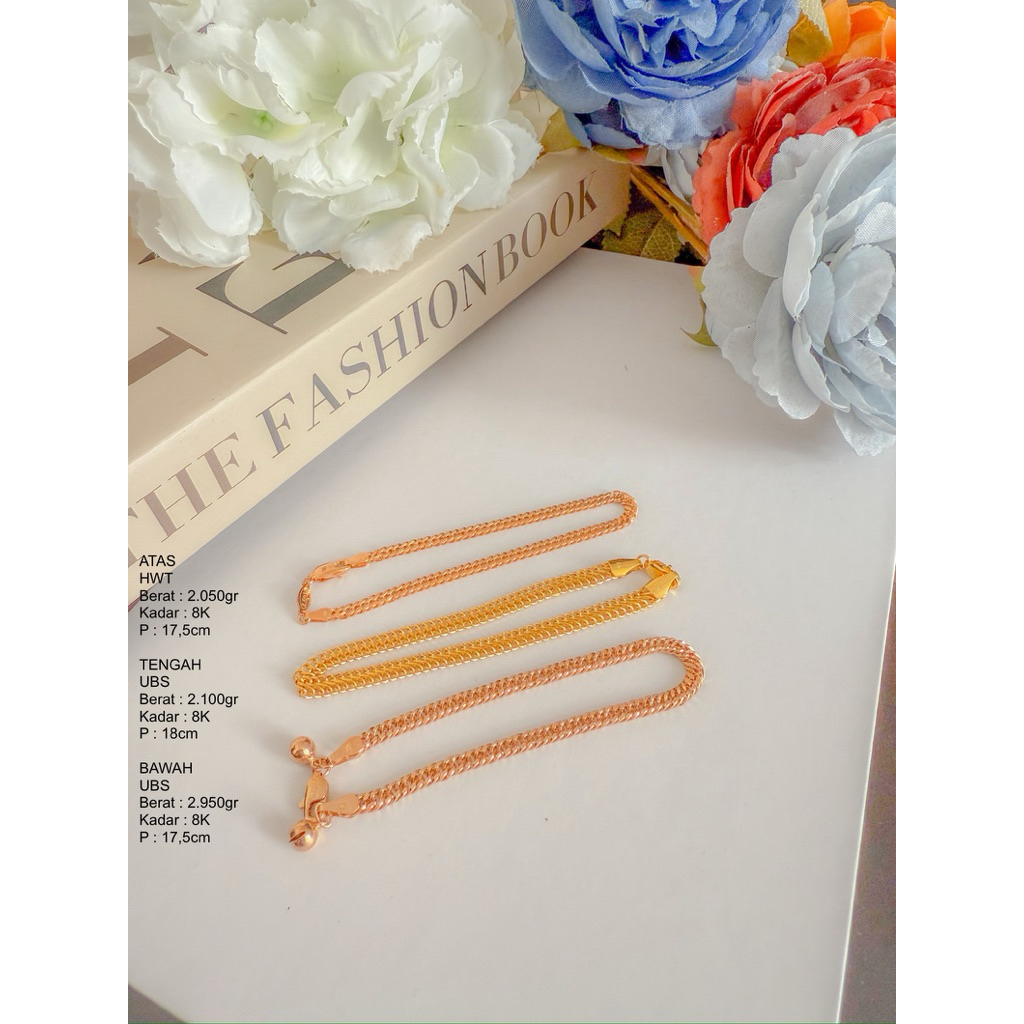 Gelang Emas Rantai UBS & HWT 8k/375