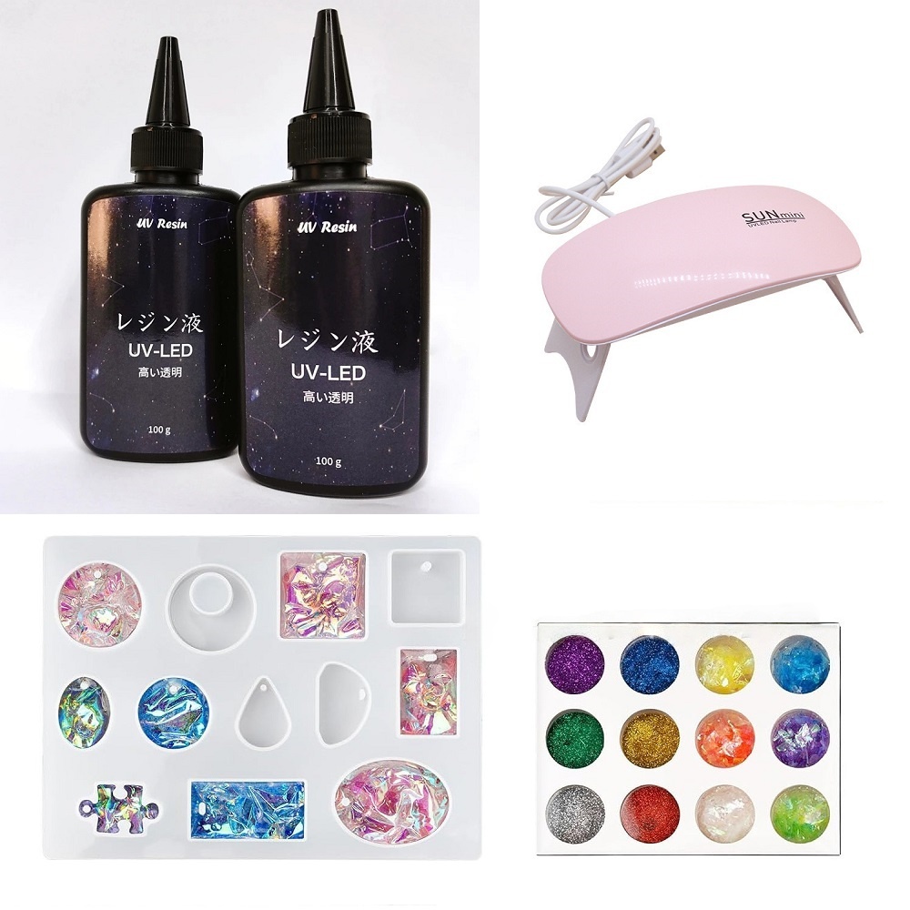 

100g Resin UV Bening Resin Ultraviolet Hard Untuk Craft DIY - Including Pengering‌ Resin UV dan Cetakan Silikon
