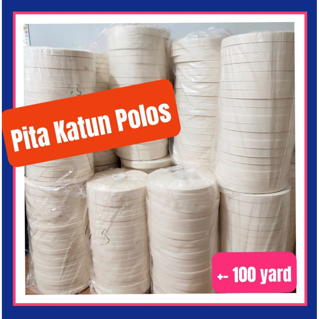 

Pita Label Katun Putih 1 cm 2cm 2.5cm 3cm Polos 100 yard