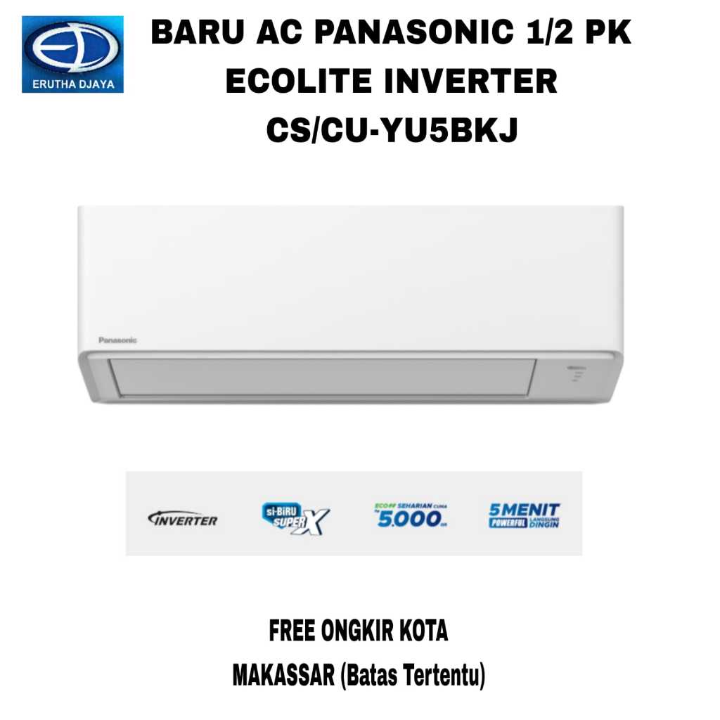 AC PANASONIC 1/2 PK ECOLITE INVERTER CS/CU YU5BKJ