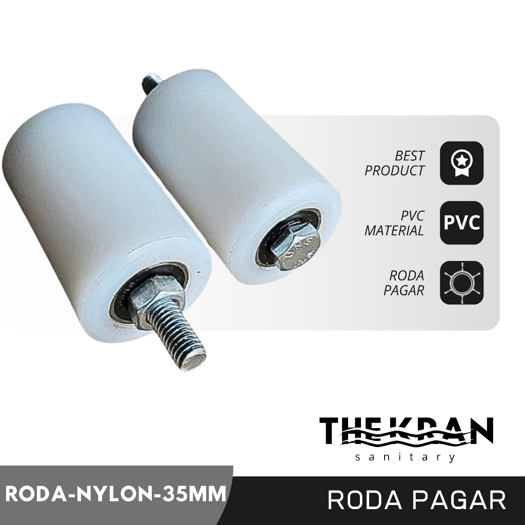 TK Roda Nylon Teflon 35mm 1 1/4" Roda Nilon bearing Pagar garasi gerbang
