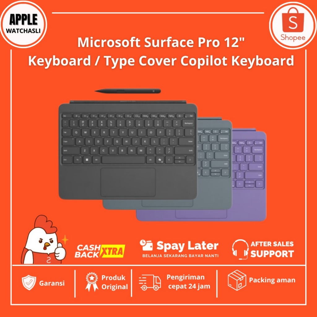 Microsoft Surface Pro 12 Inch Keyboard / Type Cover Keyboard With Slim Pen