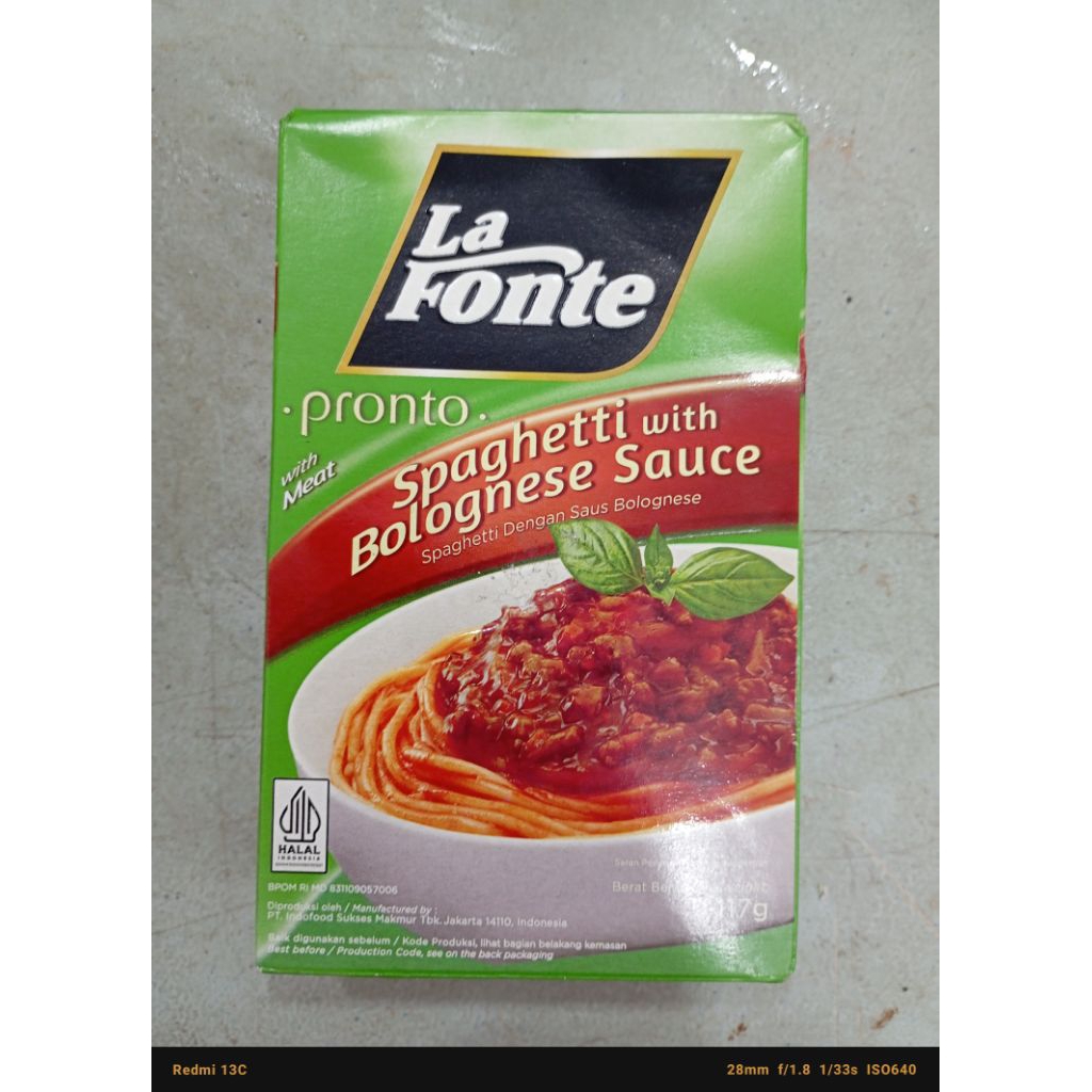 

[PROMO BELI 1 GRATIS 1] LA FONTE Pronto Spaghetti with Bolognese Sauce 117g Mie Spageti Lafonte