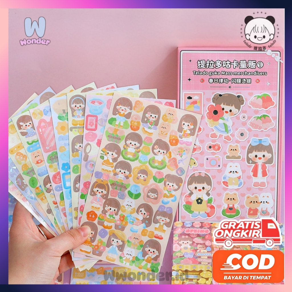 

WW Stiker Pack Dekor Glitter DIY Jurnal Edisi Dodogirl Guka Mass Mechandisers 1 Box Isi 12 Lembar TLD94