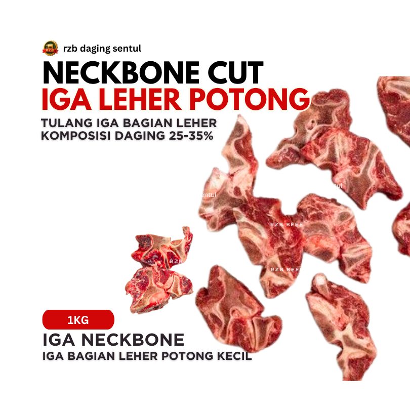 

RZB DAGING | IGA SAPI NECKBONE 1KG / TULANG LEHER SAPI POTONG
