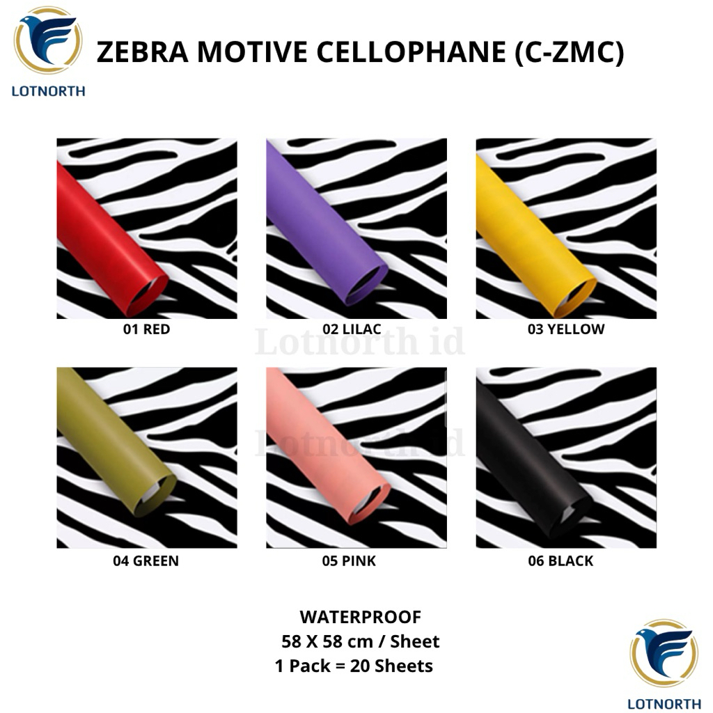 

[1 pack] C-ZMC / Kertas Buket Bunga / Wrapping Paper Cellophane / Zebra Motive Cellophane / Kertas Buket Motif Zebra Garis / Kualitas Premium Tebal / Florist Bouquet Supply / Termurah / Kertas Celopen / Plastik Bunga