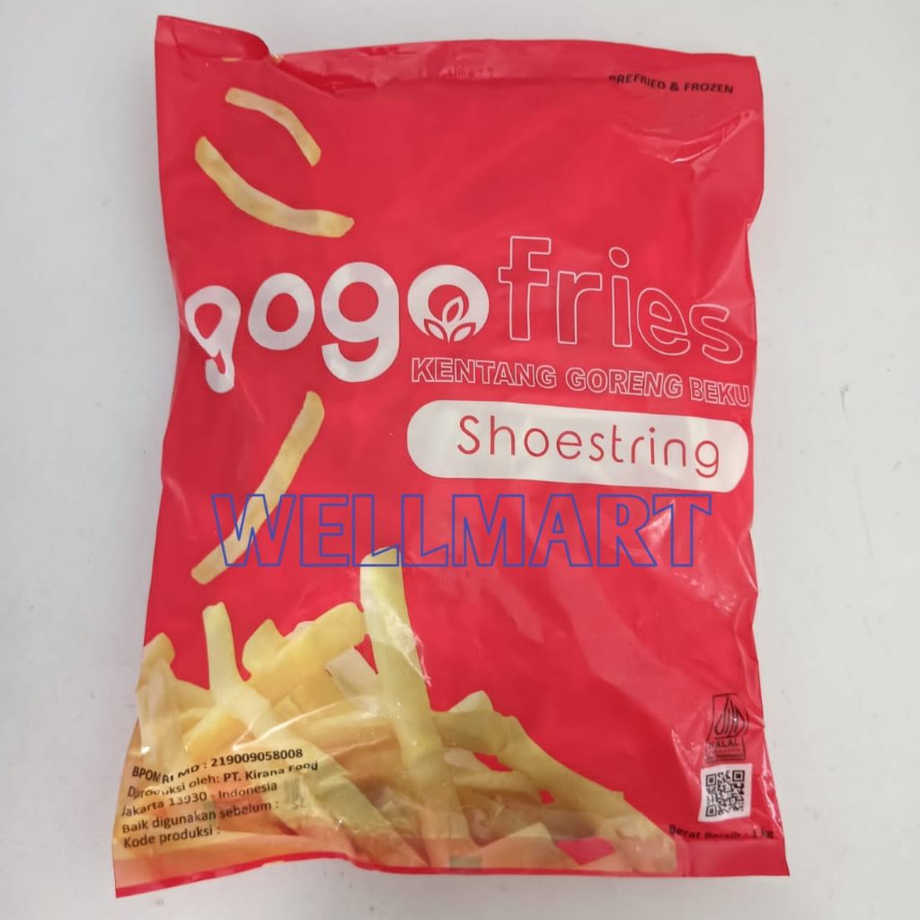 Kentang Gogo Shoestring 1 Kg Gogo Fries Kentang Goreng Beku