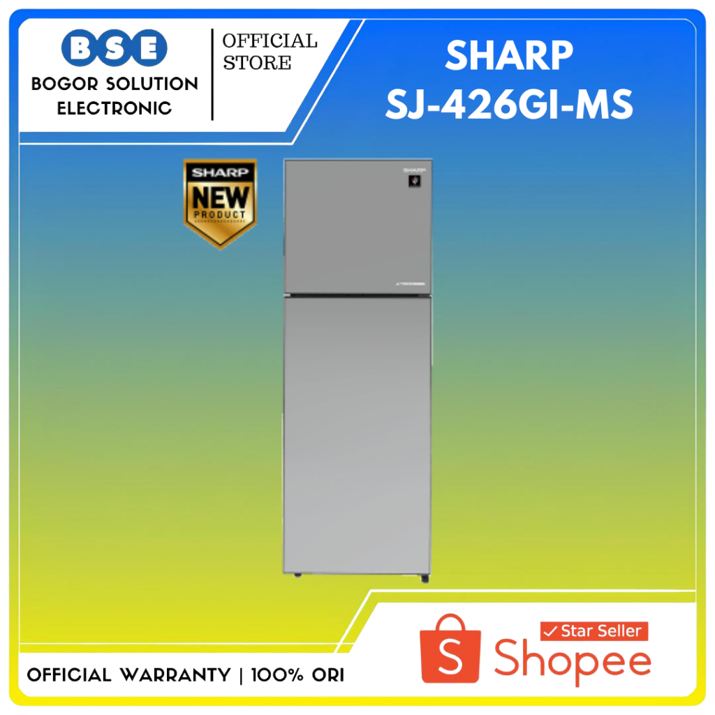 Kulkas Sharp 2 Pintu SJ-426GI-MS Inverter Kulkas Top Freezer SJ426GIMS