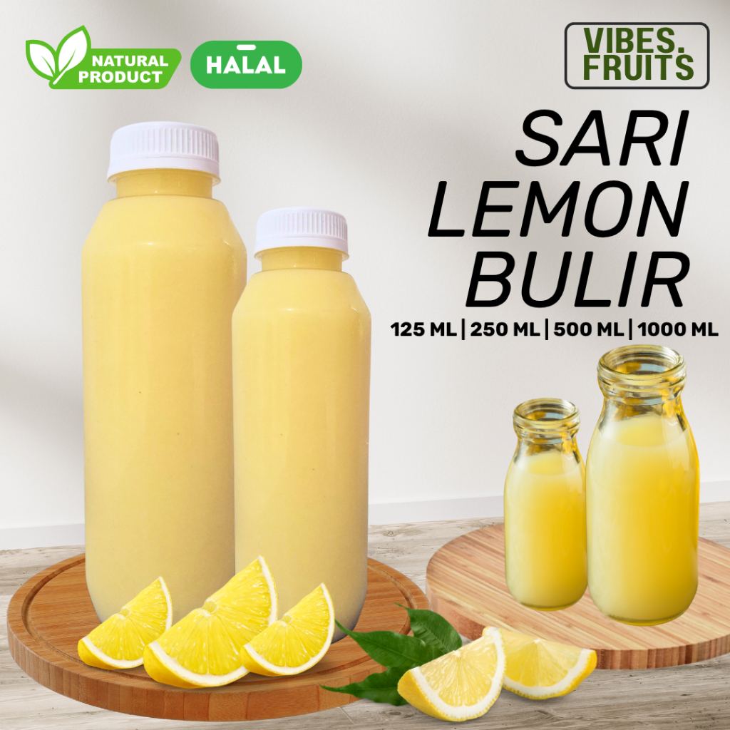 

Sari Lemon Dengan Bulir Asli / Sari Lemon Murni Asli Dengan Bulir Lemon / Pure lemon Juice With Pulp