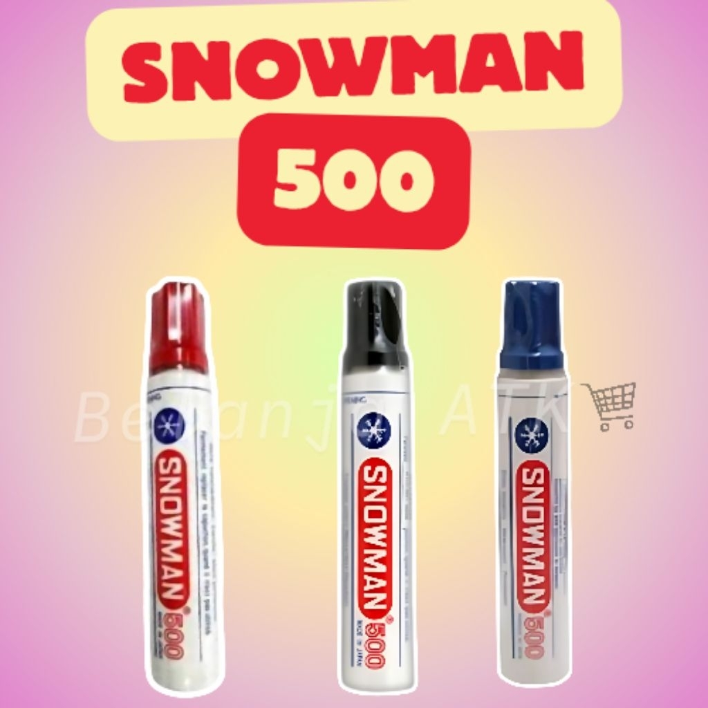 

[eceran] Spidol Snowman 500 Jumbo Permanen • Merah Hitam Biru • Tinta Tebal & Tahan Lama