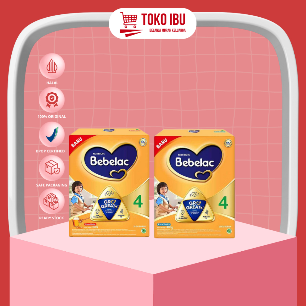 

Bebelac 4 GroGreat+ Susu Bubuk Pertumbuhan Anak Rasa Madu Vanilla 400gr