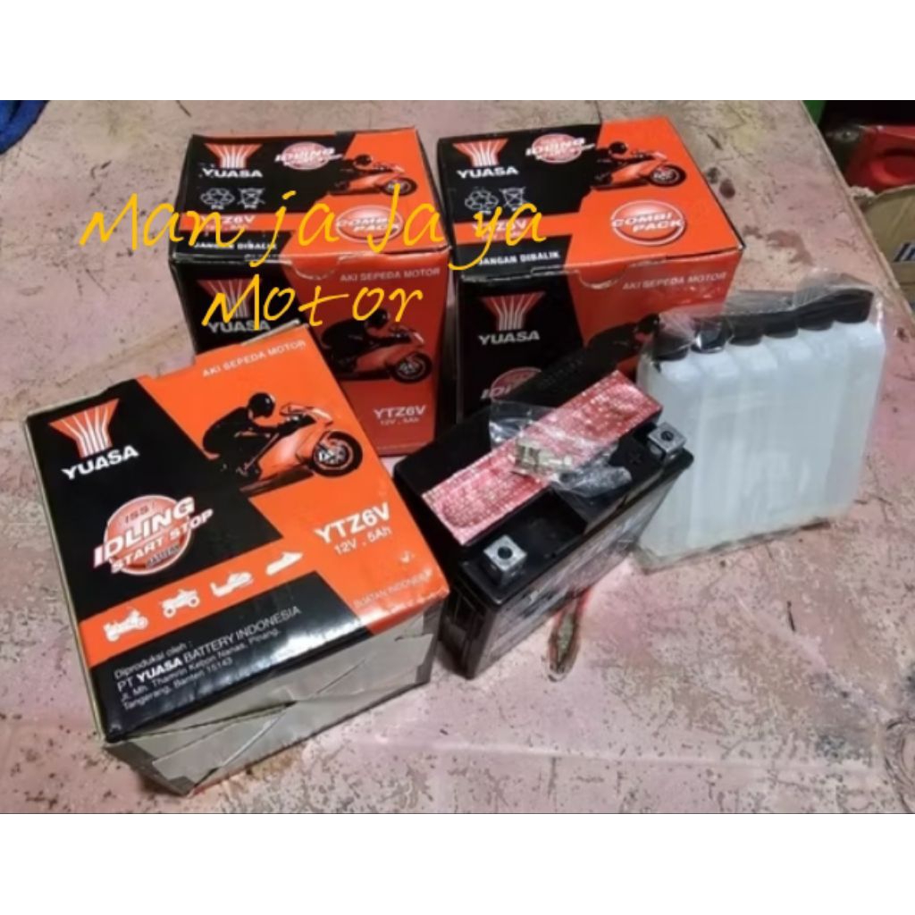 (ORIGINAL) Aki Yuasa YTZ-6V/ YTZ-5S MF dengan 12V, 5Ah for Vario 125/150/Satria Fu/CB 150R/Genio new