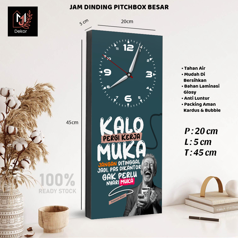 Jam dinding Quotes DUNIA KERJA hiasan dinding