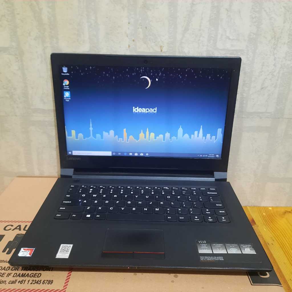 Laptop lenovo Ideapad V110, AMD A9-9420 (2.4 GHZ),  Ram 8/256Gb,  Lengkap, Black, BERGARANSILaptop l