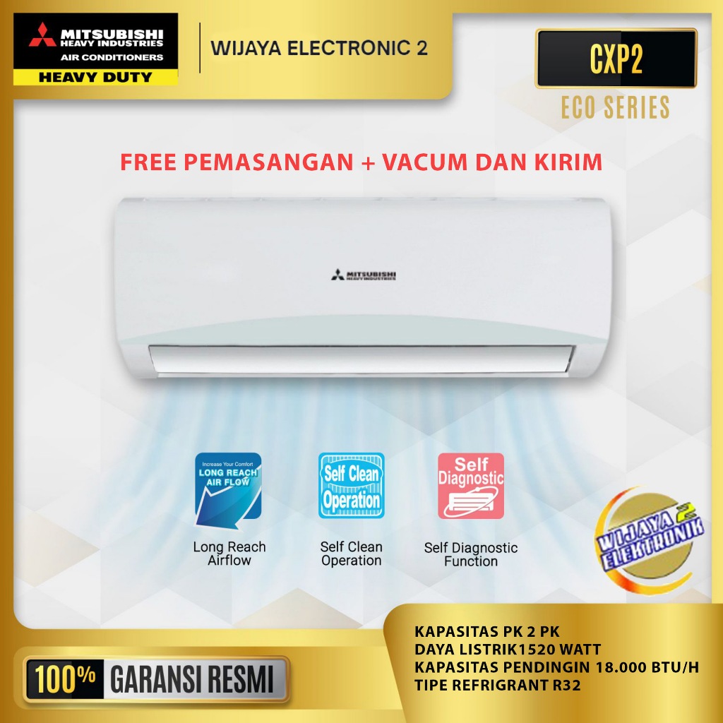 AC Mitsubishi SRK-18CXP + PASANG DAN ANTAR / Mitsubishi Split 2PK SRK18CXP