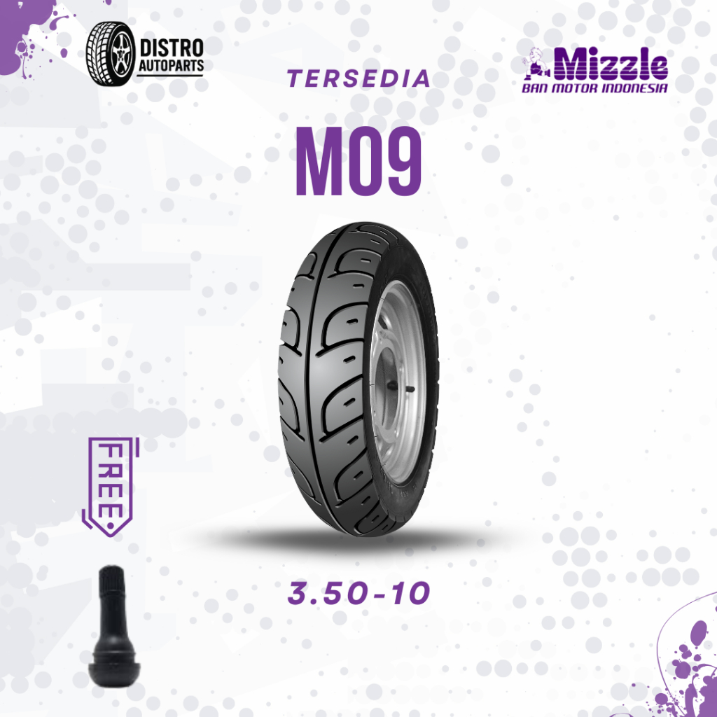 Ban Motor Vespa Ring 10 Mizzle M09 350-10 Ban Tubles Depan Belakang