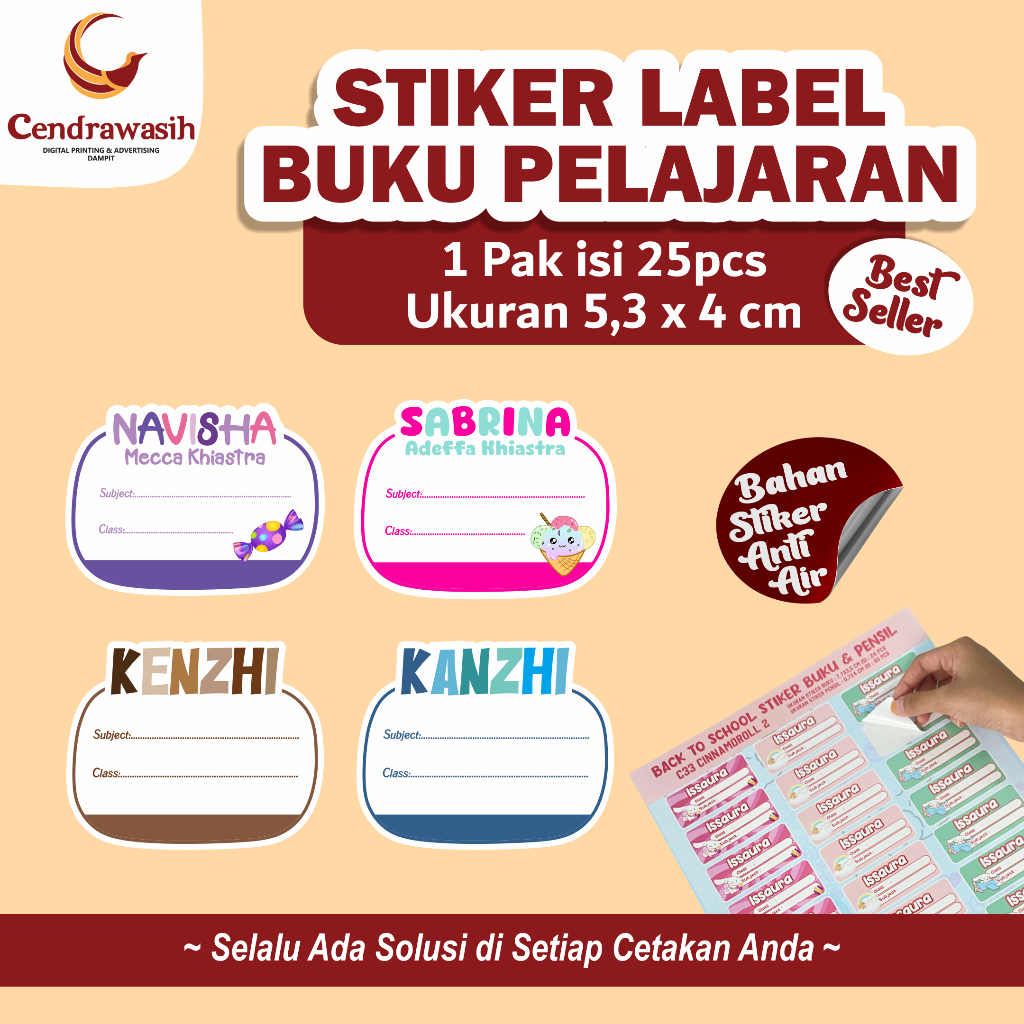 

STIKER LABEL NAMA BUKU DAN PENSIL / STIKER NAMA ATK / STIKER BUKU CUSTOM