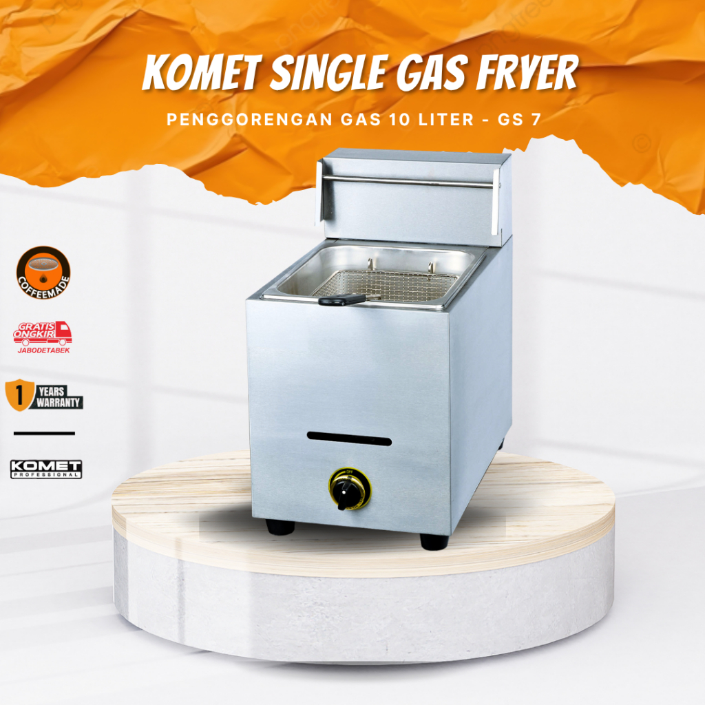 KOMET Gas Deep Fryer Commercial GS-7 Penggorengan Gas 10 Liter