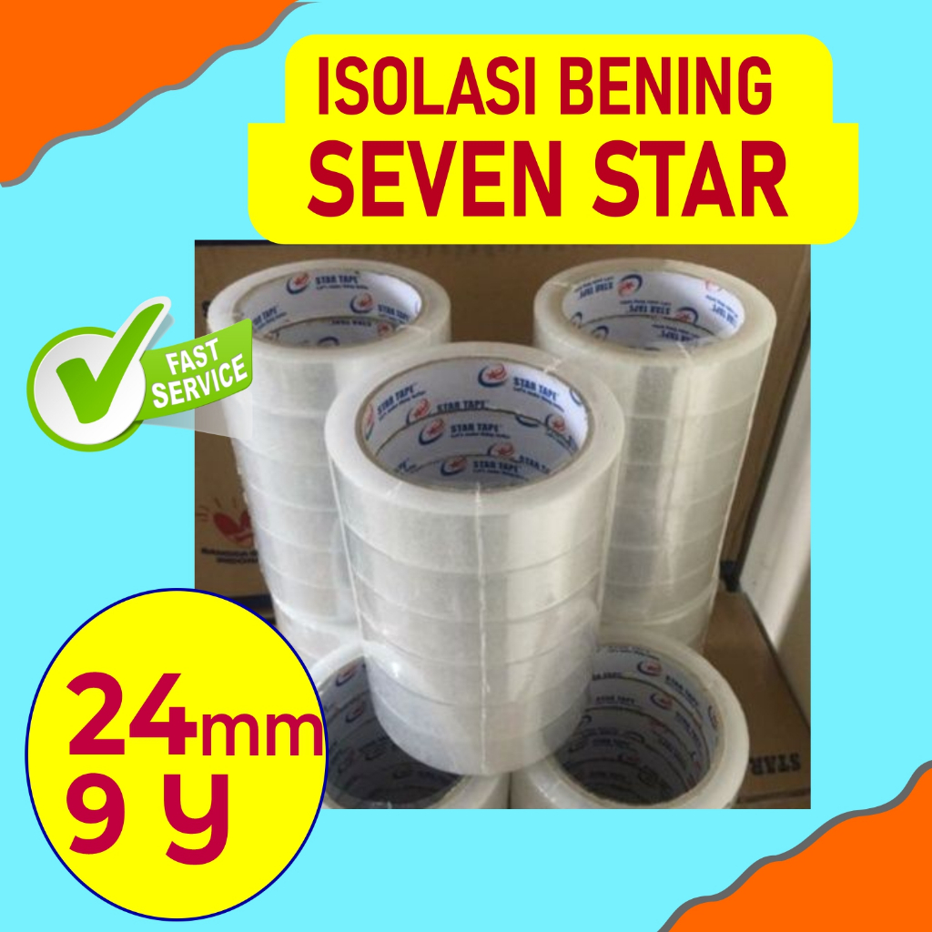 

SEVEN STAR Tape Lakban Bening 24mm*9y - High-Quality Adhesive Tape