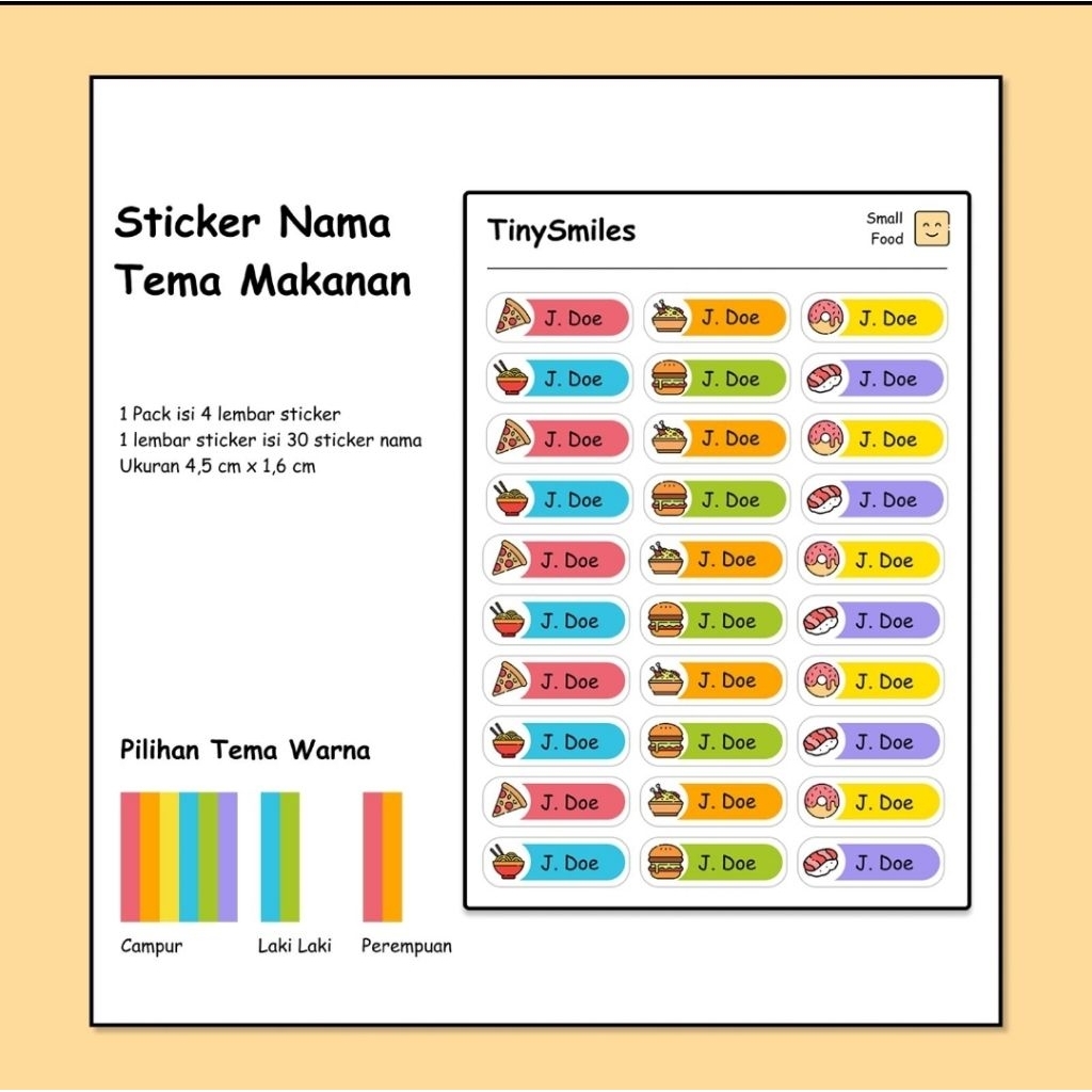 

Stiker Nama Anak Tema Makanan