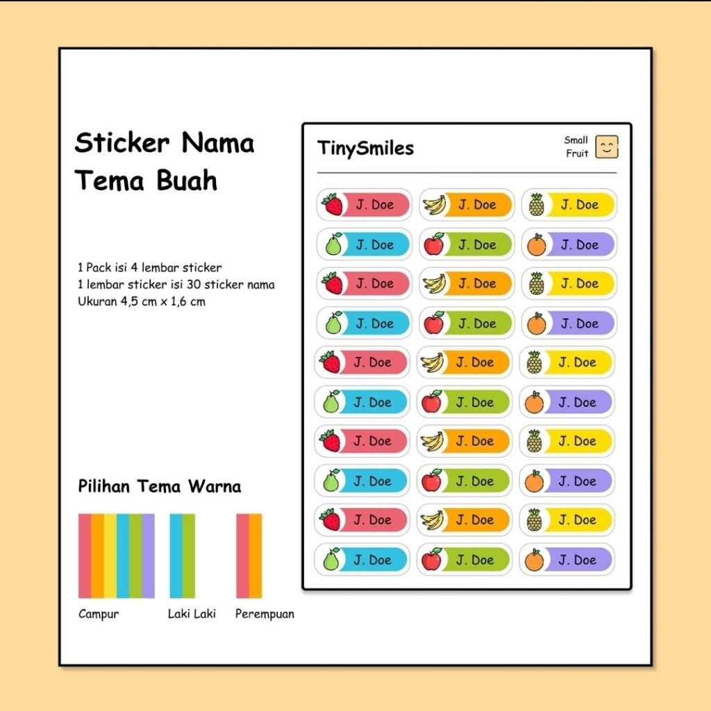 

Stiker Nama Anak Tema Buah
