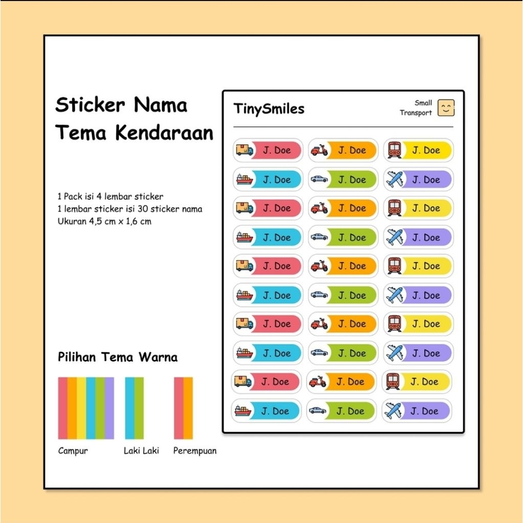 

Sticker Nama Anak Tema Kendaraan
