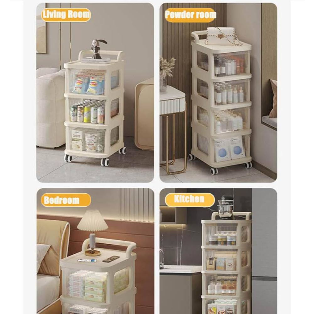 Rak Susun Rak Troli Rak Penyimpanan Serbaguna Troli Penyimpanan Rak Susun Dorong