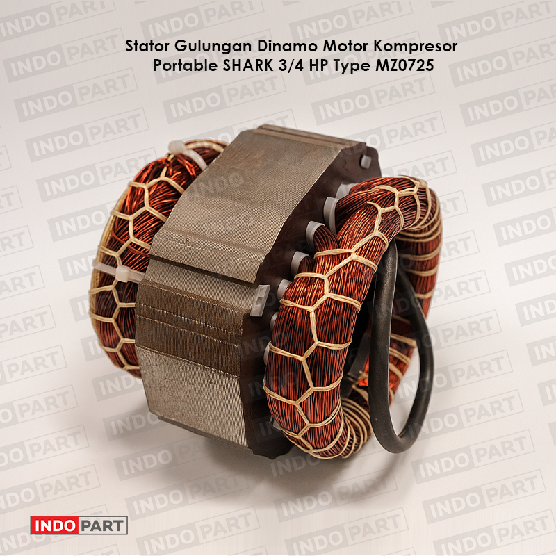 Stator Gulungan Dinamo Motor Kompresor Portable SHARK 3/4 HP Type MZ0725 | Kawat Tembaga Asli Awet &