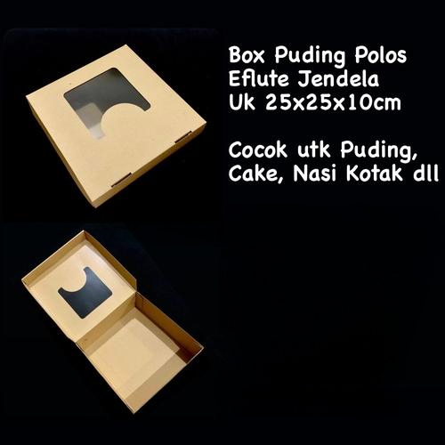 Box Pudding Polos Eflute Jendel Ukuran 25x25x10cm Box Hampers