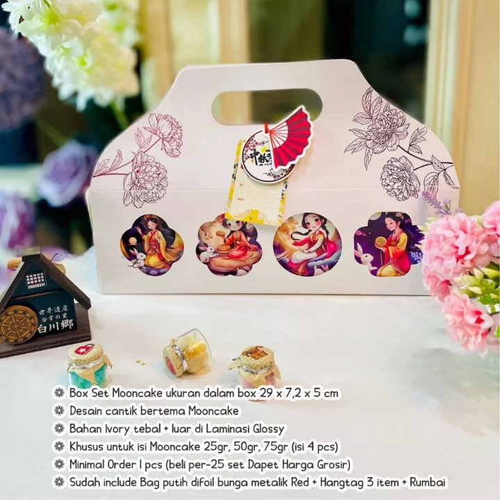 

Box Mooncake Model Slop Isi 25 - 75gram Persegi Panjang 2 Sisi Dus Kue Bulan Festival Musim Autumn Chinese