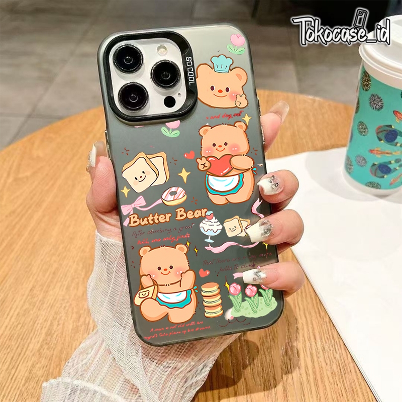 Premium Matte Hardcase casing HP Cute Butter Bear compatible for Iphone 7 8 7PLUS X XR 11 12 13 14 1