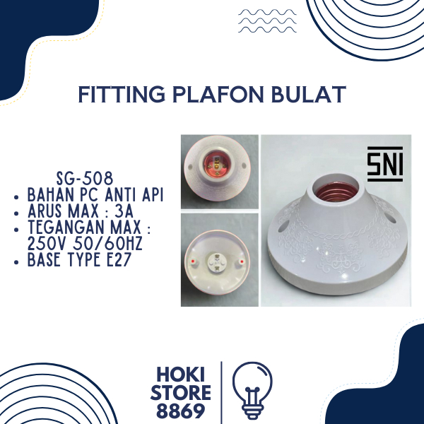 FITTING LAMPU PLAFON BULAT