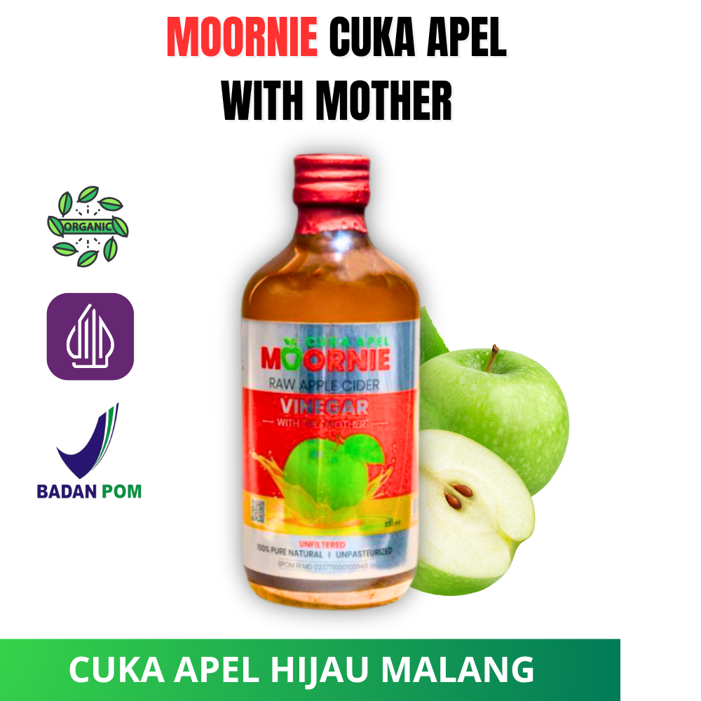 

MOORNIE Cuka Apel Hijau with mother 350 ml tampa campuran premium cider vinegar
