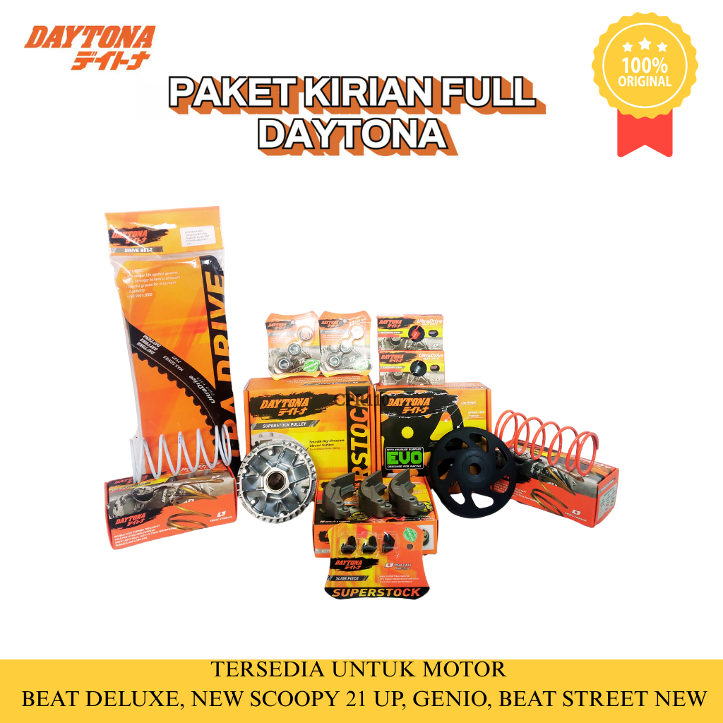 PAKET FULL UPGRADE KIRIAN / CVT DAYTONA UNTUK MOTOR BEAT DELUXE NEW SCOOPY 21 UP GENIO BEAT STREET N