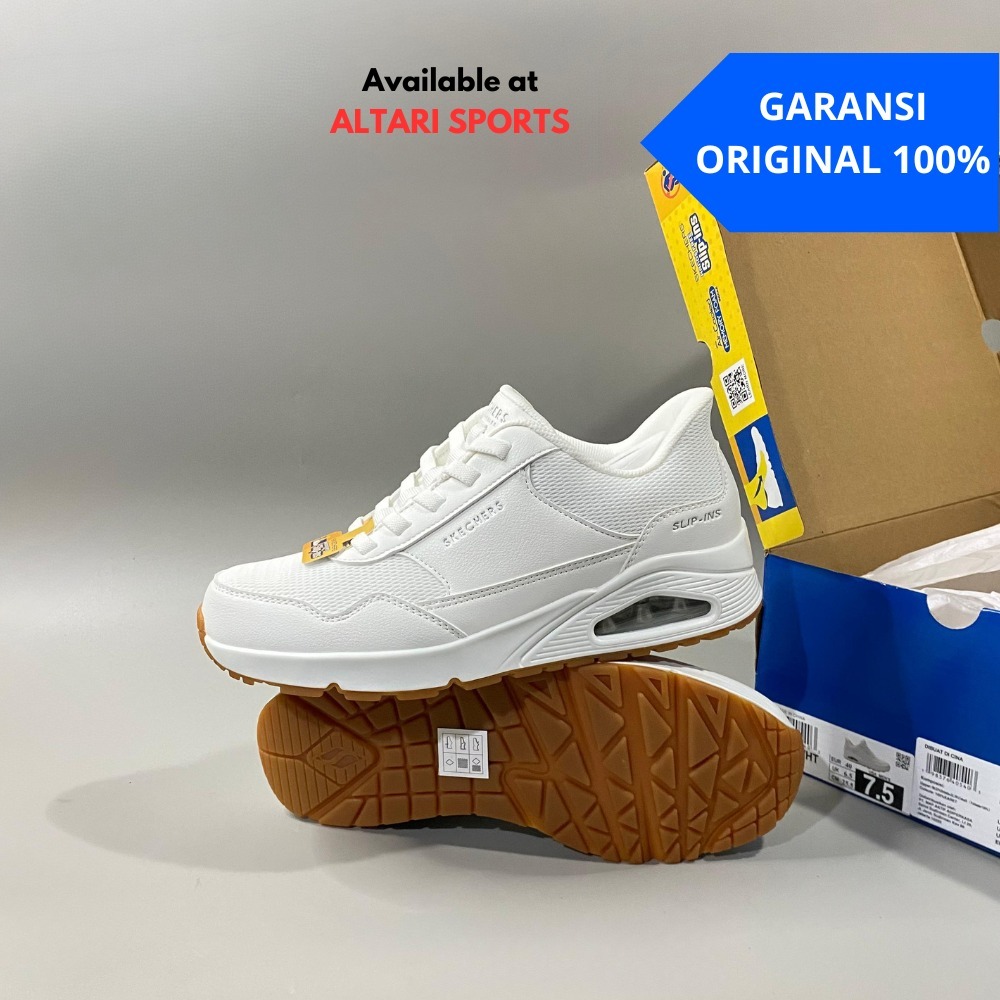 SEPATU SNEAKERS KASUAL SKECHERS UNO BANKSIA 183022 / WHT ORIGINAL