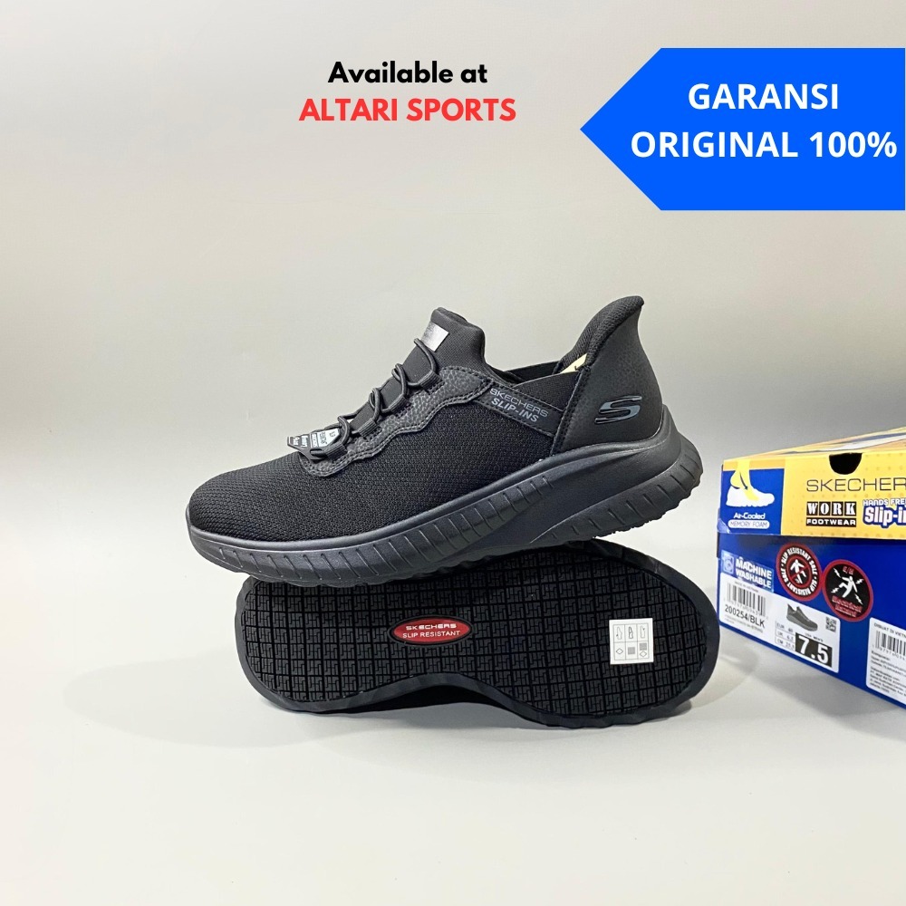 SEPATU SLIP ON PRIA SKECHERS STIVIG 200254 / BLK ORIGINAL