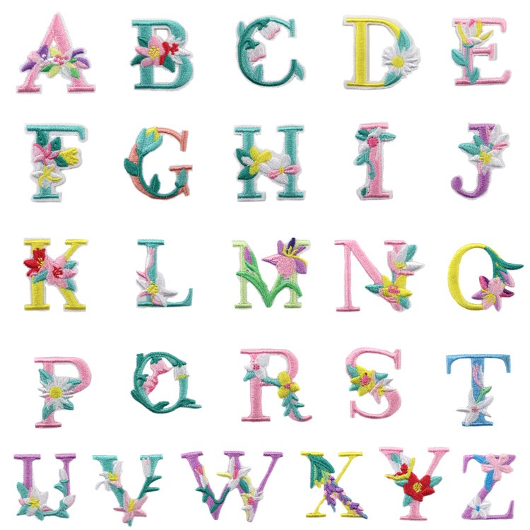 Patch Bordir Alphabet Bordir Patch Huruf Iron Patch Huruf